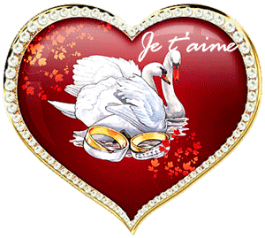Gif animé je t'aime cygne
